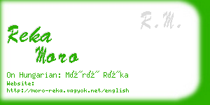 reka moro business card